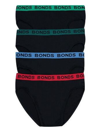 Bonds Hipster Brief, 4-Pack, Aries, Nu Black, Black Rock & Bottle Green product photo