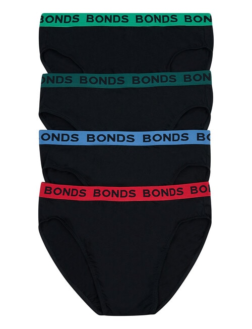 Bonds Hipster Brief, 4-Pack, Aries, Nu Black, Black Rock & Bottle Green product photo