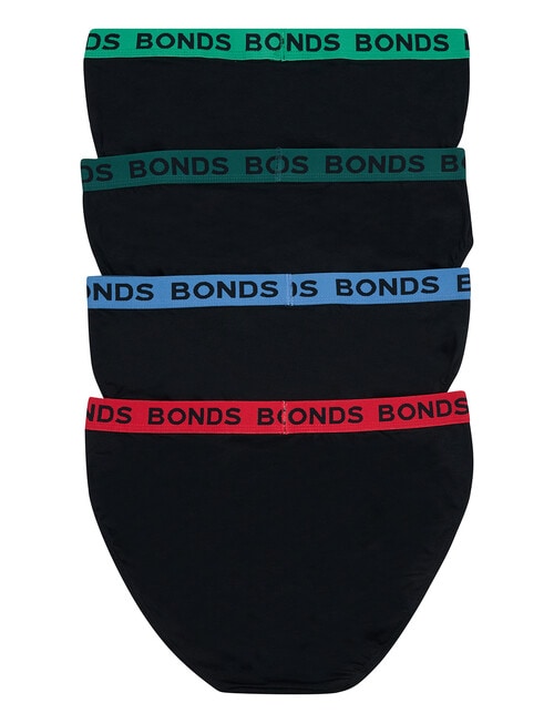 Bonds Hipster Brief, 4-Pack, Aries, Nu Black, Black Rock & Bottle Green product photo View 02 L