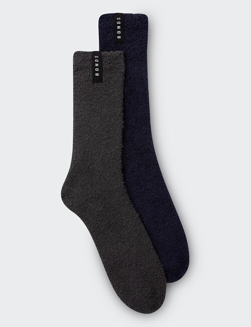 Bonds Supersoft Home Sock, 2-Pack, Navy & Rockstar product photo View 02 L