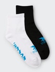 Bonds X-Temp Quarter Crew Sock, 2-Pack, White & Black product photo View 02 S