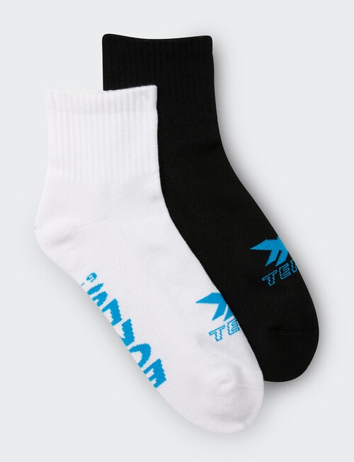 Bonds X-Temp Quarter Crew Sock, 2-Pack, White & Black product photo View 02 L