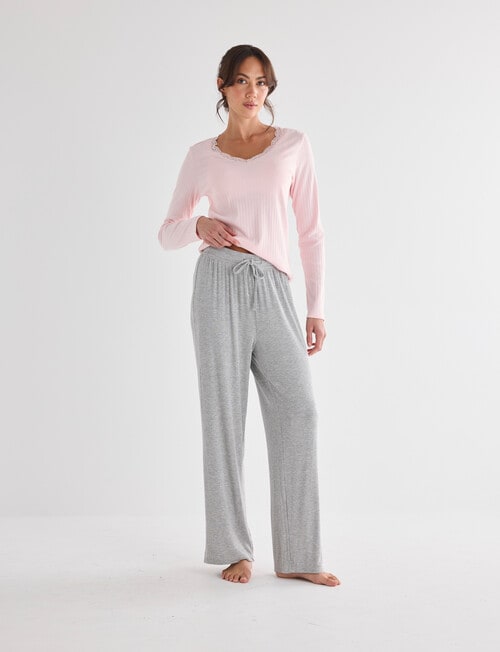 Zest Sleep Rib Pant, Grey Marle product photo View 03 L
