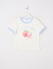 Switch Strawberries Short Sleeve Ringer Tee, Vanilla product photo
