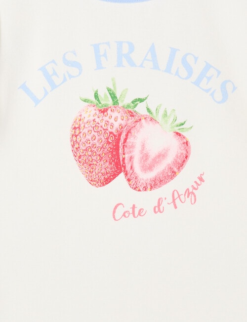 Switch Strawberries Short Sleeve Ringer Tee, Vanilla product photo View 02 L