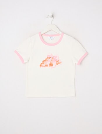 Switch Croissant Short Sleeve Ringer Tee, Vanilla product photo