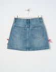 Switch Tape Bows Denim Mini Skirt, Vintage Blue product photo View 02 S