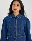 Whistle Denim Jacket Collared, Mid Blue product photo