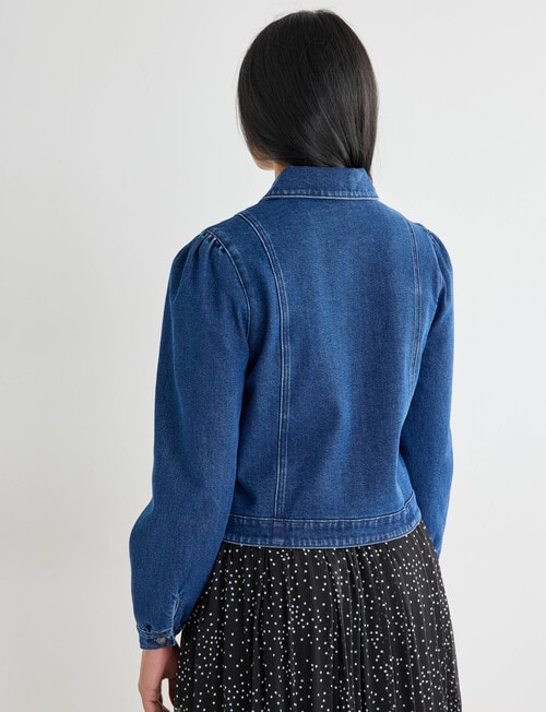 Whistle Denim Jacket Collared, Mid Blue product photo View 02 L