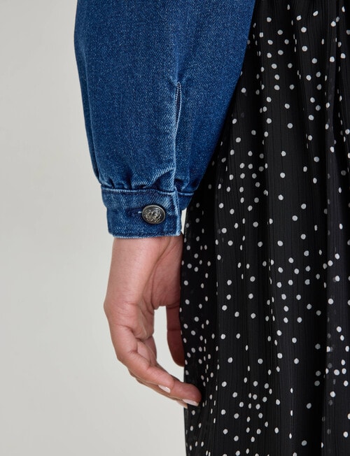 Whistle Denim Jacket Collared, Mid Blue product photo View 06 L