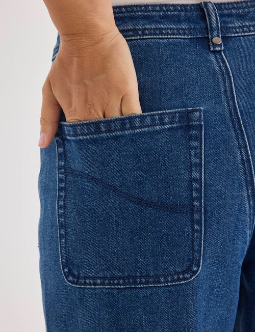 Whistle Pintuck Pocket Jean, Mid Blue product photo View 05 L