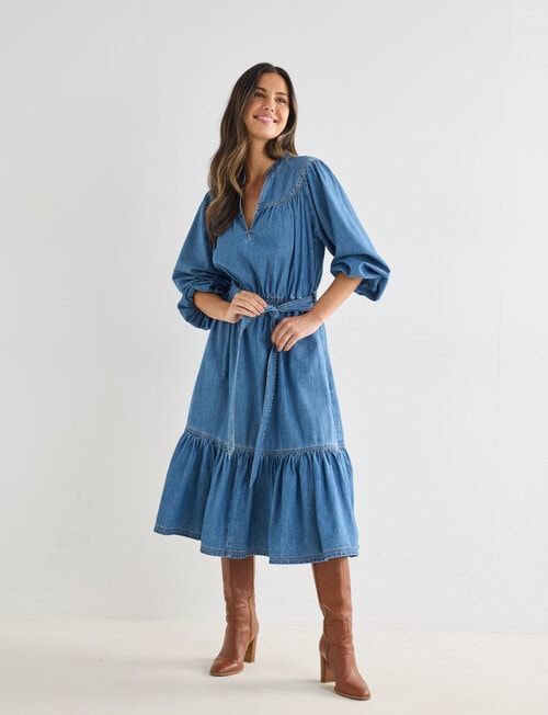 Whistle Midi Dress, Chambray Blue product photo View 03 L