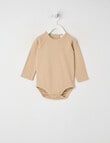 Little Bundle Essentials Waffle Bodysuit, Oat Milk product photo