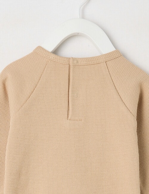 Little Bundle Essentials Waffle Bodysuit, Oat Milk product photo View 03 L