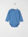 Little Bundle Essentials Waffle Bodysuit, Blue product photo