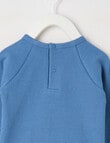 Little Bundle Essentials Waffle Bodysuit, Blue product photo View 03 S