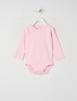 Little Bundle Essentials Waffle Bodysuit, Pink product photo