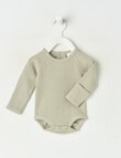 Little Bundle Waffle Long-Sleeve Bodysuit, Grey product photo