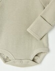 Little Bundle Waffle Long-Sleeve Bodysuit, Grey product photo View 02 S