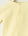 Little Bundle Waffle Long-Sleeve Bodysuit, Cream product photo View 03 S