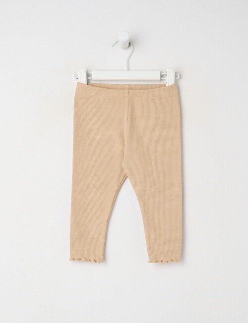 Little Bundle Essentials Waffle Pant, Oat Milk product photo