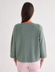 Ella J Textured Button Tee, Sage product photo View 02 S
