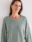 Ella J Textured Button Tee, Sage product photo View 05 S