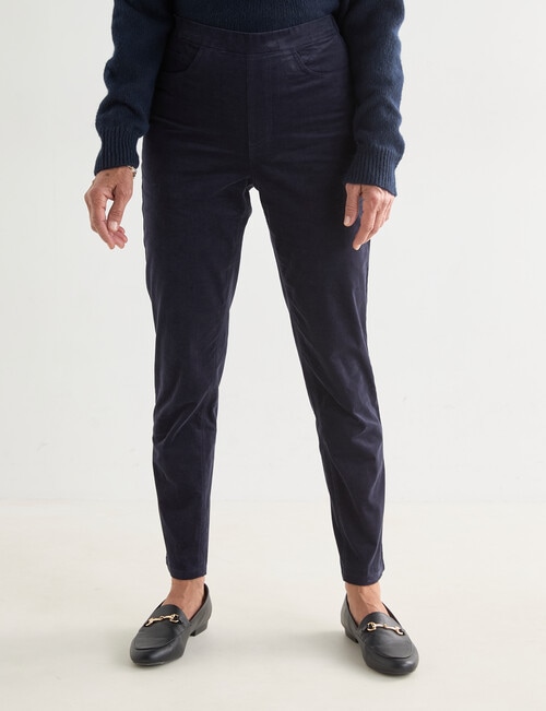 Ella J Pull On Cord Pant, Navy product photo