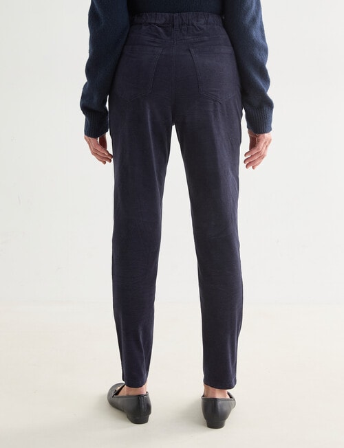 Ella J Pull On Cord Pant, Navy product photo View 02 L