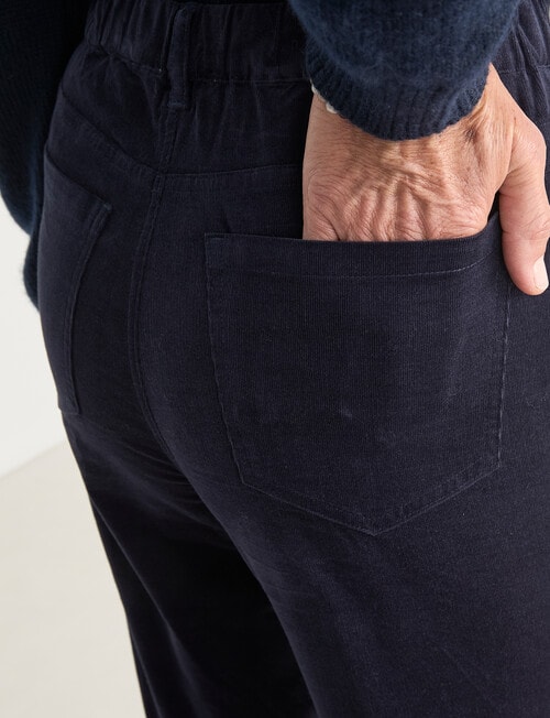 Ella J Pull On Cord Pant, Navy product photo View 06 L