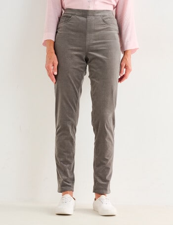 Ella J Pull On Cord Pant, Sage product photo