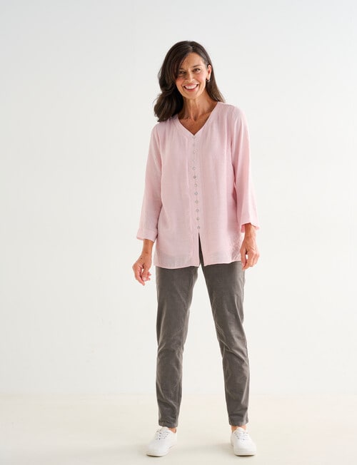 Ella J Pull On Cord Pant, Sage product photo View 03 L