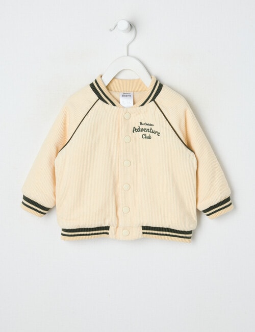 Teeny Weeny Cord Bomber Jacket, Chalk product photo