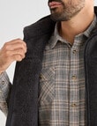 Kauri Trail Sherpa Lined Fleece Vest, Dark Brown Marle product photo View 04 S