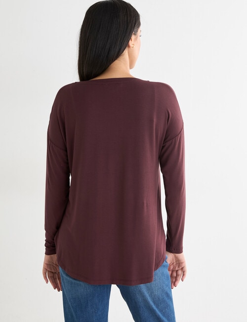 Bodycode Long Sleeve Boxy Tee, Fig product photo View 02 L
