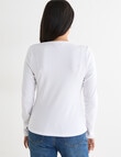 Bodycode Rib Crew Neck Long Sleeve Tee, White product photo View 02 S