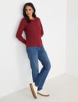 Bodycode Rib Crew Neck Long Sleeve Tee, Ruby product photo View 03 S