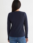 Bodycode Rib Crew Neck Long Sleeve Tee, Navy product photo View 02 S