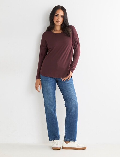 Bodycode Long Sleeve Boxy Tee, Fig product photo View 03 L