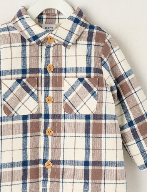 Teeny Weeny Check Shacket, Brown product photo View 03 L