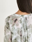 Ella J Pleat Detail Shirt, Sage Floral product photo View 06 S
