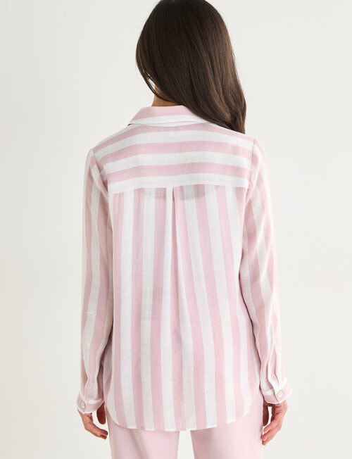 Ella J Classic Shirt, Pink Stripe product photo View 02 L