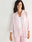 Ella J Classic Shirt, Pink Stripe product photo View 07 S
