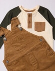 Teeny Weeny Dungaree & Tee, 2-Piece Set, Tea Stain product photo View 04 S