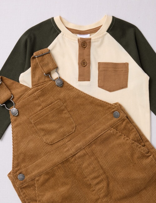 Teeny Weeny Dungaree & Tee, 2-Piece Set, Tea Stain product photo View 04 L