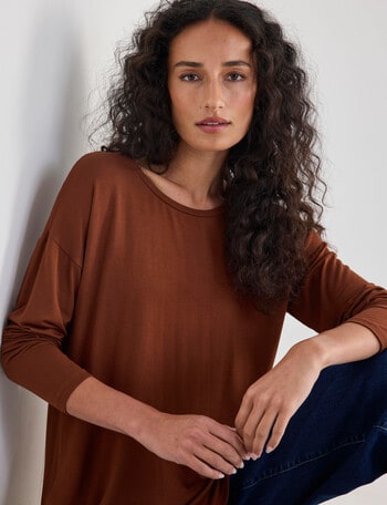 Bodycode Long Sleeve Boxy Tee, Chestnut product photo