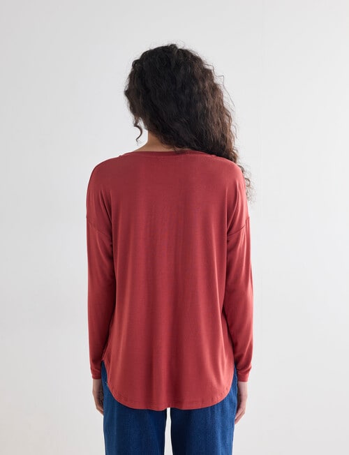 Bodycode Long Sleeve Boxy Tee, Rust product photo View 02 L