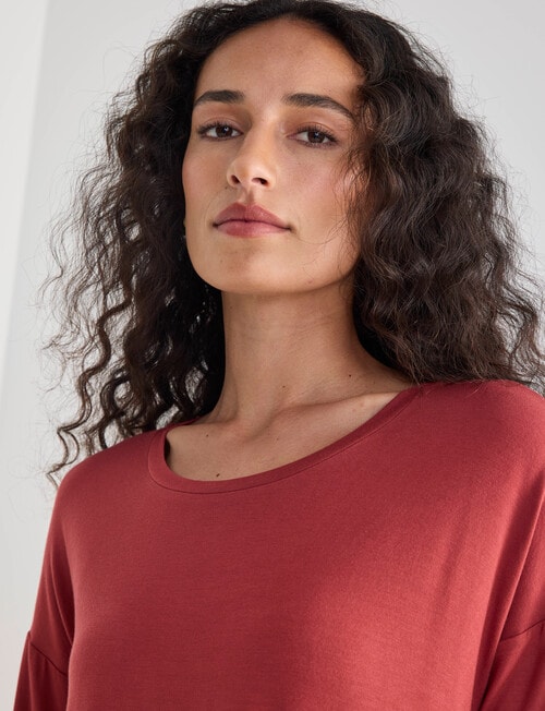 Bodycode Long Sleeve Boxy Tee, Rust product photo View 04 L