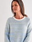 Ella J Crewneck Jumper, Blue & Sage product photo
