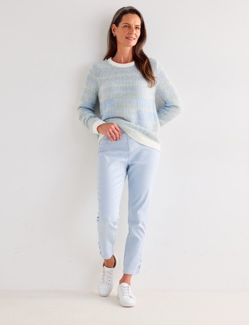 Ella J Crewneck Jumper, Blue & Sage product photo View 03 L